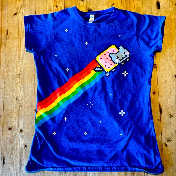 Gildan Tops Nyan Cat 21 Lol Cat Meme Pop Tart Kitty Retro Rainbow Tee Womens Xl Poshmark